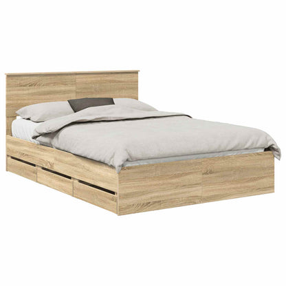 Struttura del letto con cassetto Rovere Sonoma 140 x 190 cm