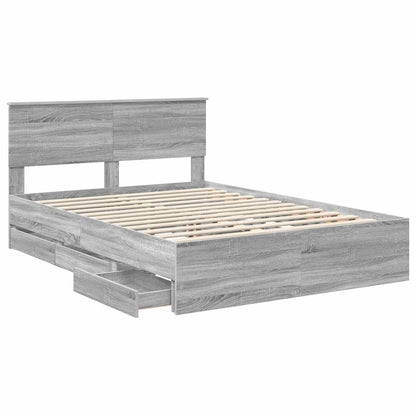 Struttura del letto con cassetto Grigio Sonoma 140 x 190 cm