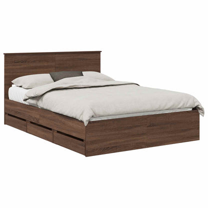 Struttura del letto con cassetto Rovere Marrone 140 x 190 cm