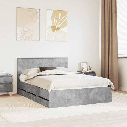 Struttura del letto con cassetto Grigio cemento 135 x 190 cm