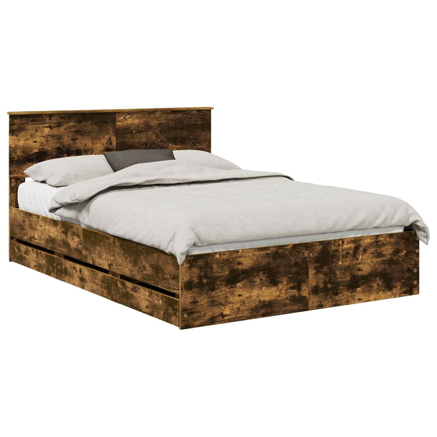 Struttura del letto con cassetto Rovere fumÃ© 135 x 190 cm