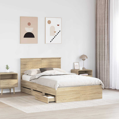 Struttura del letto con cassetto Rovere Sonoma 120 x 200 cm