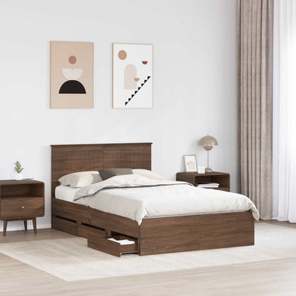 Struttura del letto con cassetto Rovere Marrone 120 x 200 cm