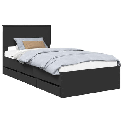 Struttura del letto Nero 100 x 200 cm Legno Ingegnerizzato
