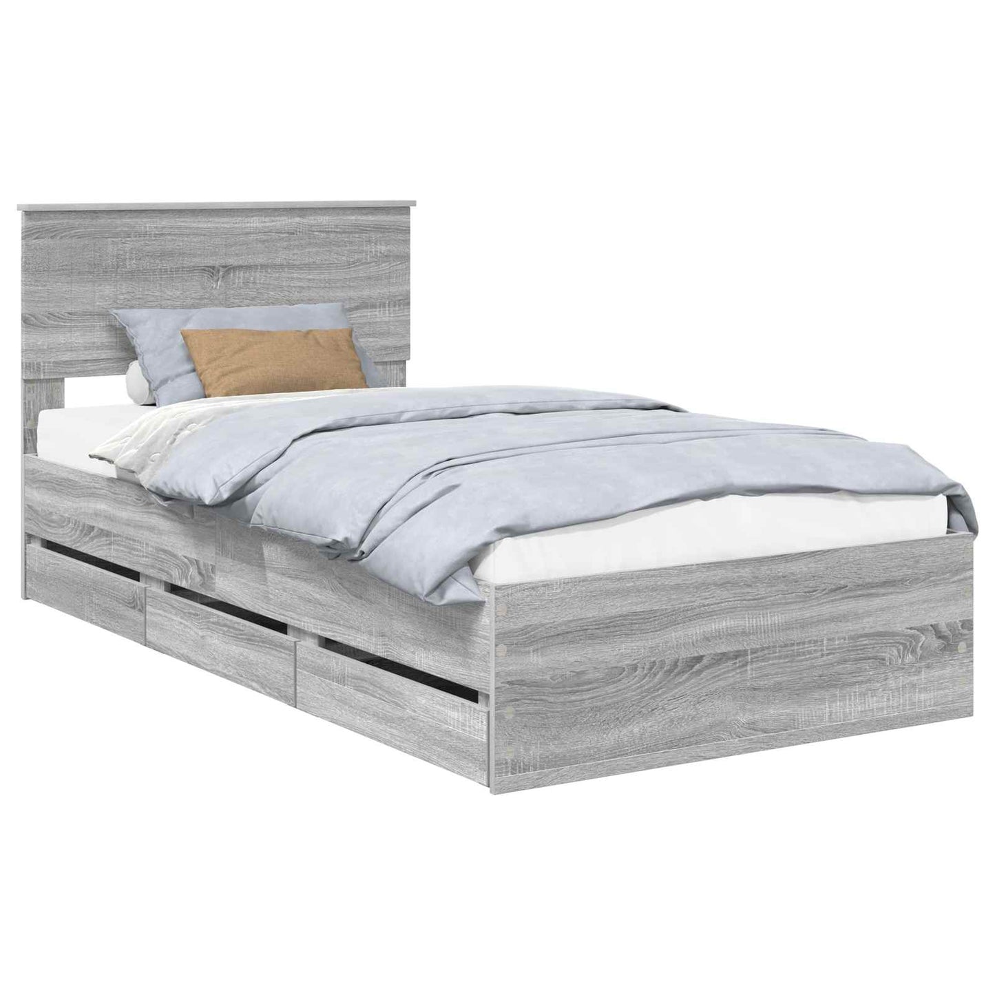 Struttura del letto con cassetto Grigio Sonoma 100 x 200 cm