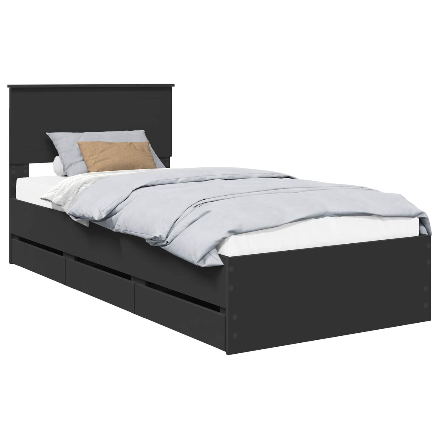 Struttura del letto Nero 90 x 190 cm Legno Ingegnerizzato