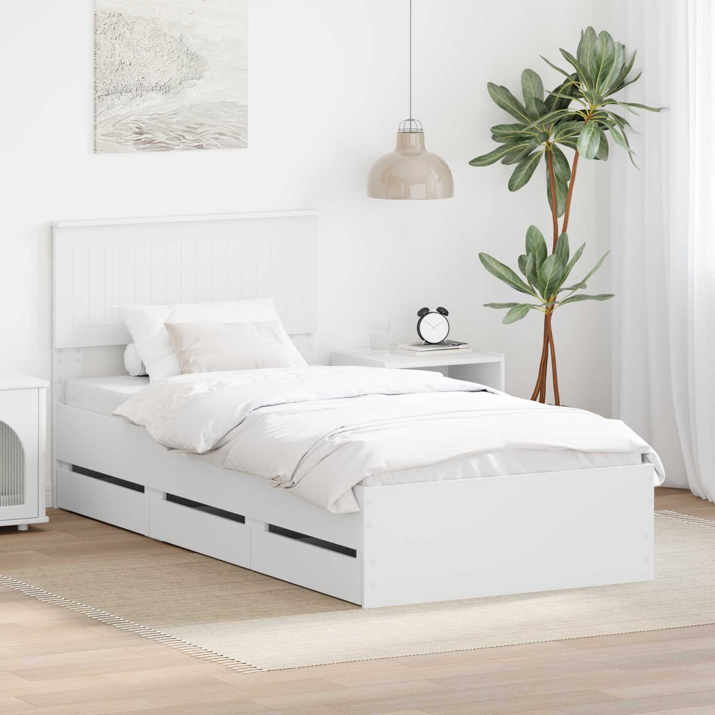 Struttura del letto Bianco 90 x 200 cm Legno Ingegnerizzato