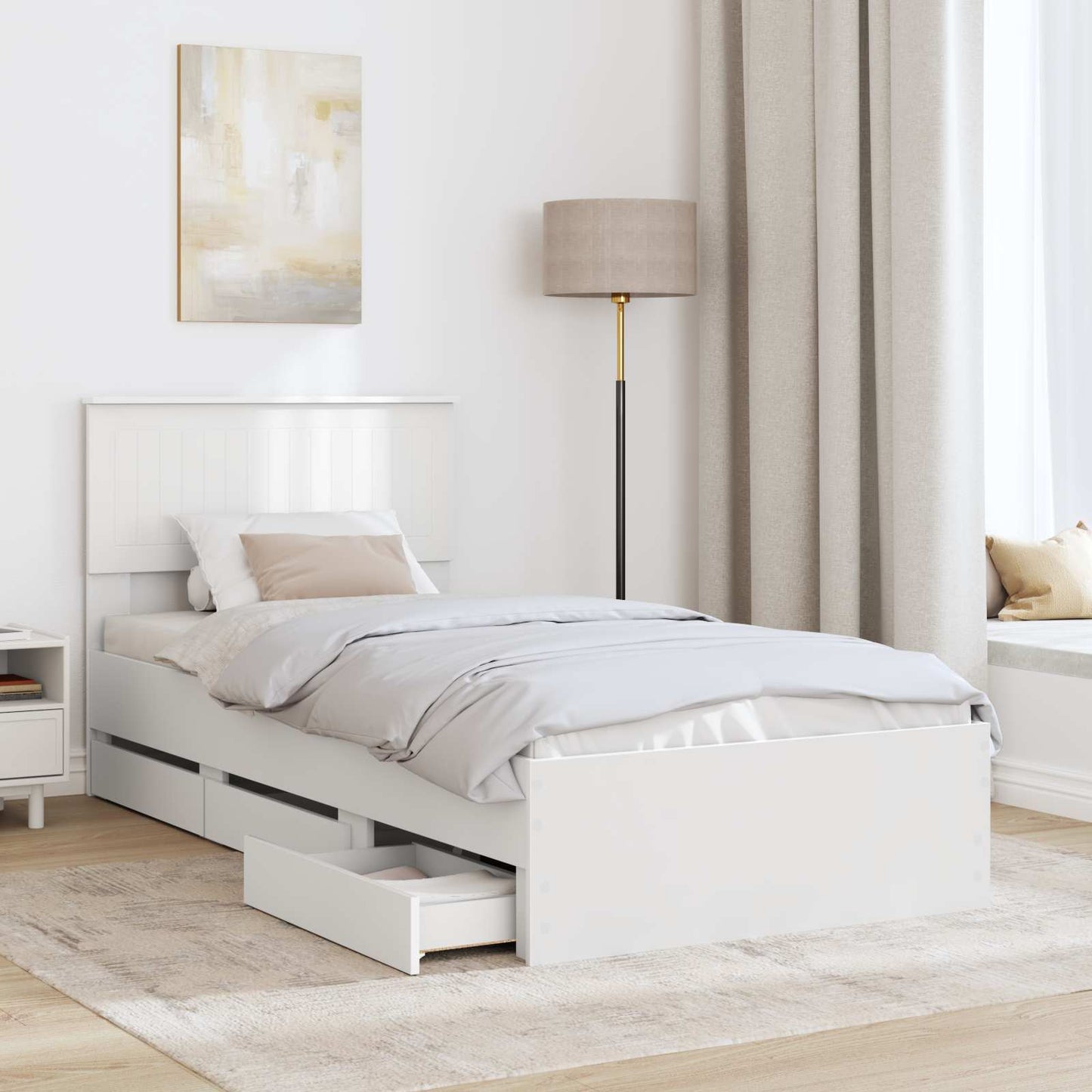 Struttura del letto Bianco 90 x 200 cm Legno Ingegnerizzato