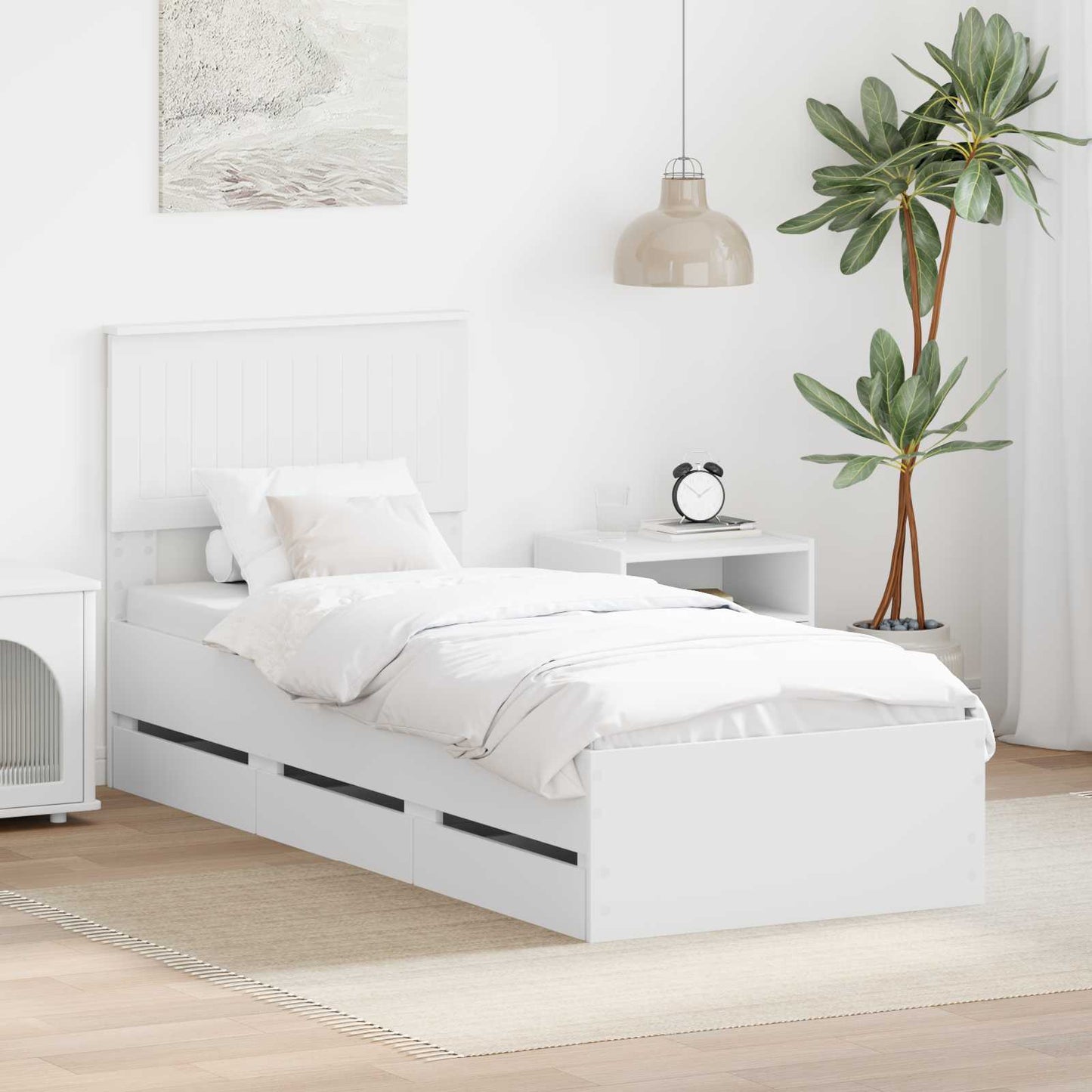 Struttura del letto Bianco 75 x 190 cm Legno Ingegnerizzato
