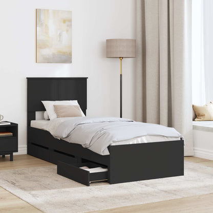 Struttura del letto Nero 75 x 190 cm Legno Ingegnerizzato