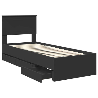 Struttura del letto Nero 75 x 190 cm Legno Ingegnerizzato
