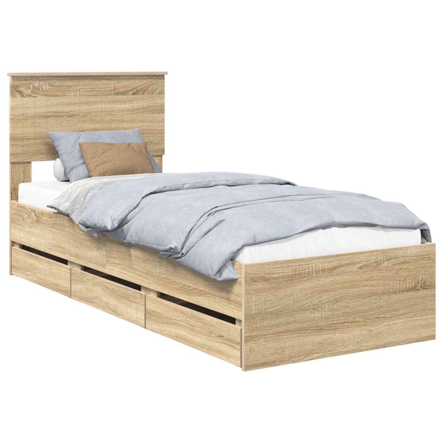 Struttura del letto con cassetto Rovere Sonoma 75 x 190 cm