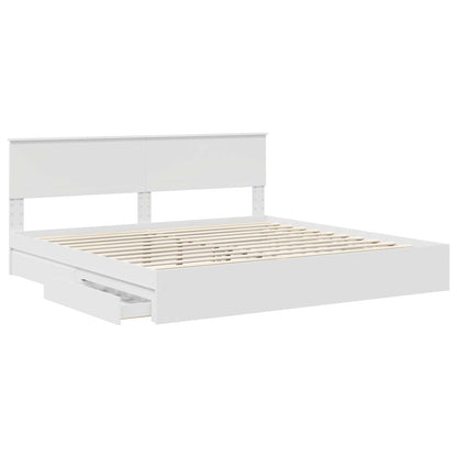 Letto con Contenitore Bianco 200 x 200 cm Legno multistrato