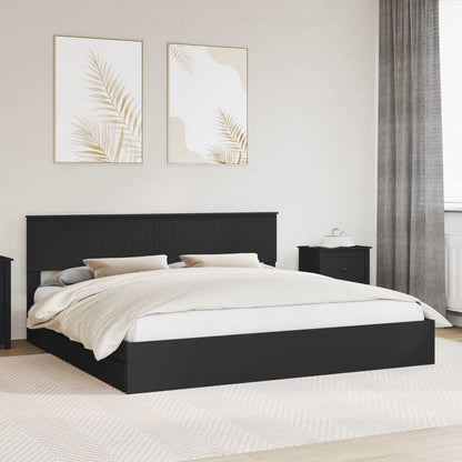 Letto con Contenitore Nero 200 x 200 cm Legno multistrato