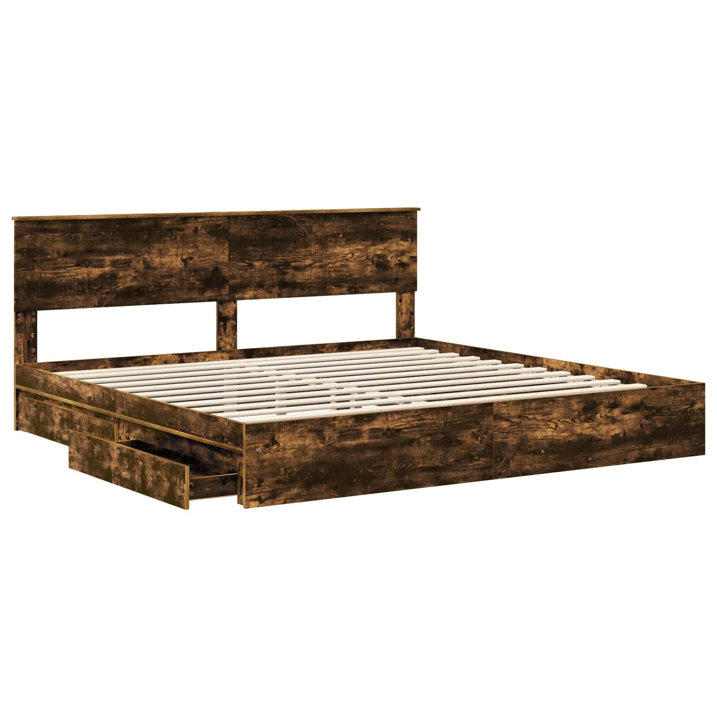 Letto con Contenitore con testiera Rovere fumÃ© 180 x 200 cm