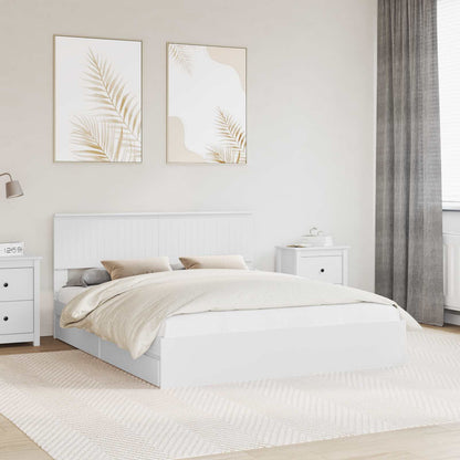 Letto con Contenitore Bianco 160 x 200 cm Legno multistrato