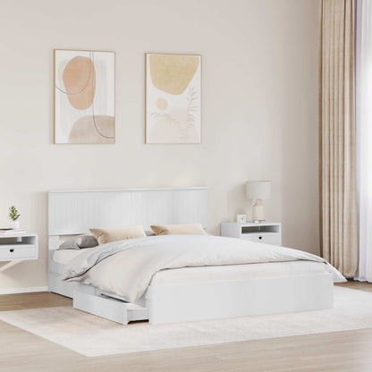 Letto con Contenitore Bianco 160 x 200 cm Legno multistrato