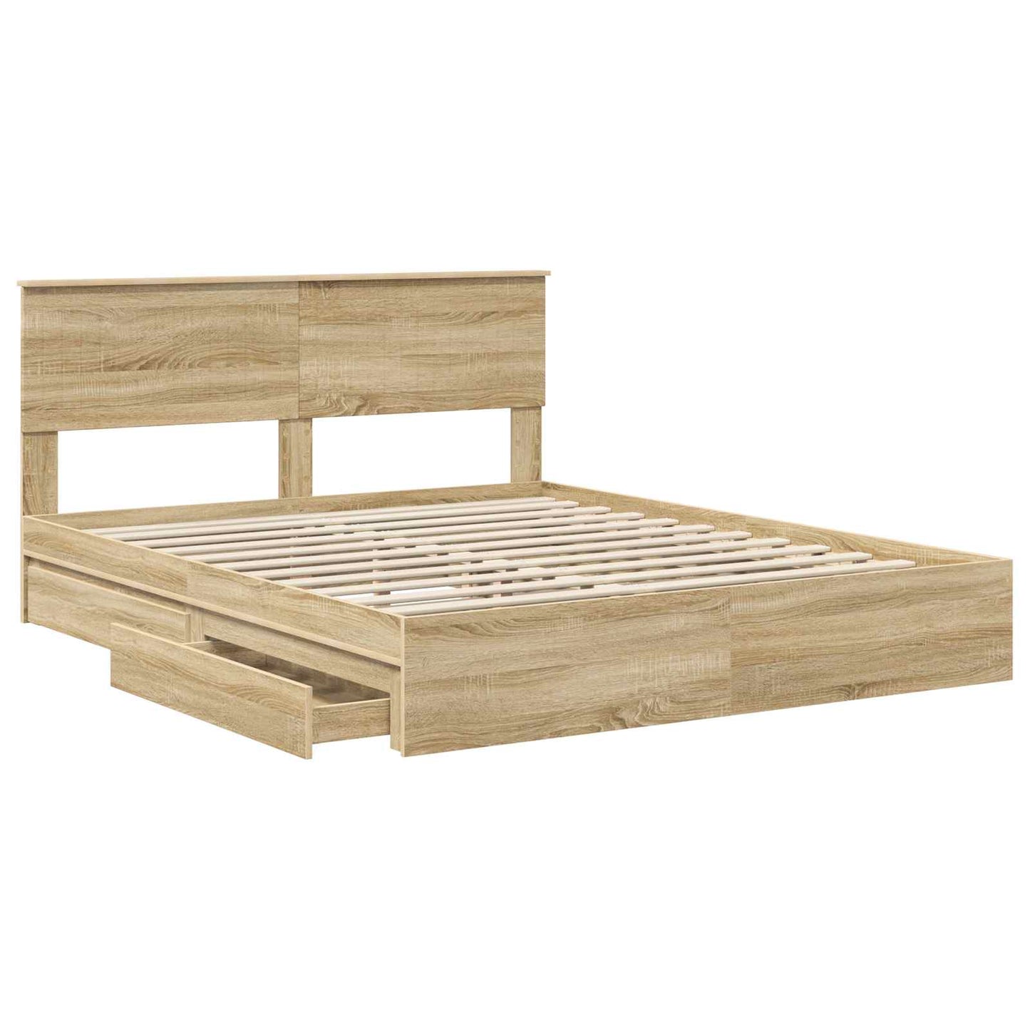 Letto con Contenitore con testiera Rovere Sonoma 160 x 200 cm
