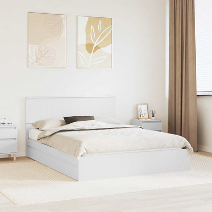 Letto con Contenitore Bianco 150 x 200 cm Legno multistrato