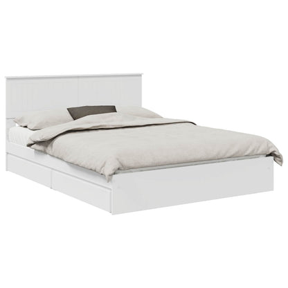 Letto con Contenitore Bianco 150 x 200 cm Legno multistrato