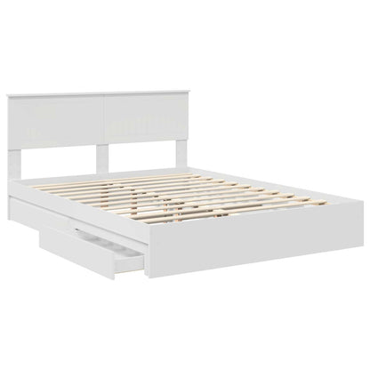 Letto con Contenitore Bianco 150 x 200 cm Legno multistrato