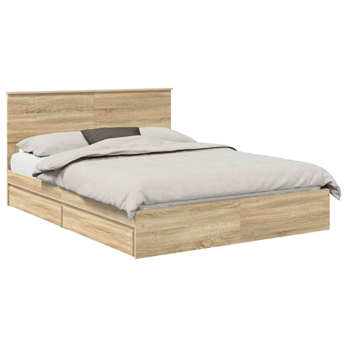 Letto con Contenitore con testiera Rovere Sonoma 150 x 200 cm