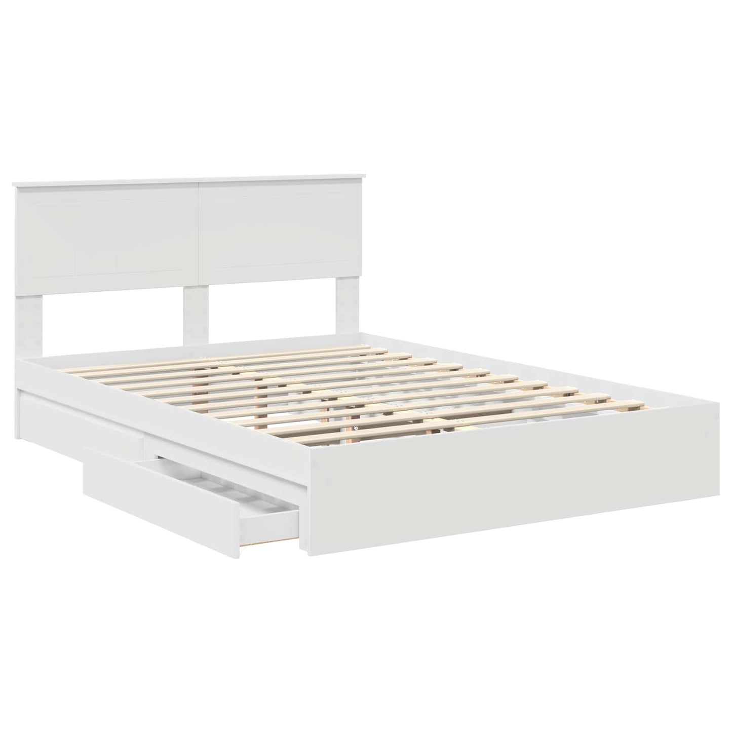 Letto con Contenitore Bianco 140 x 190 cm Legno multistrato