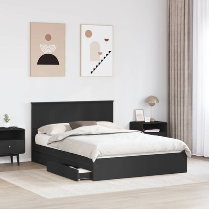Letto con Contenitore Nero 135 x 190 cm Legno multistrato