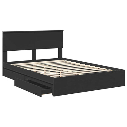 Letto con Contenitore Nero 135 x 190 cm Legno multistrato