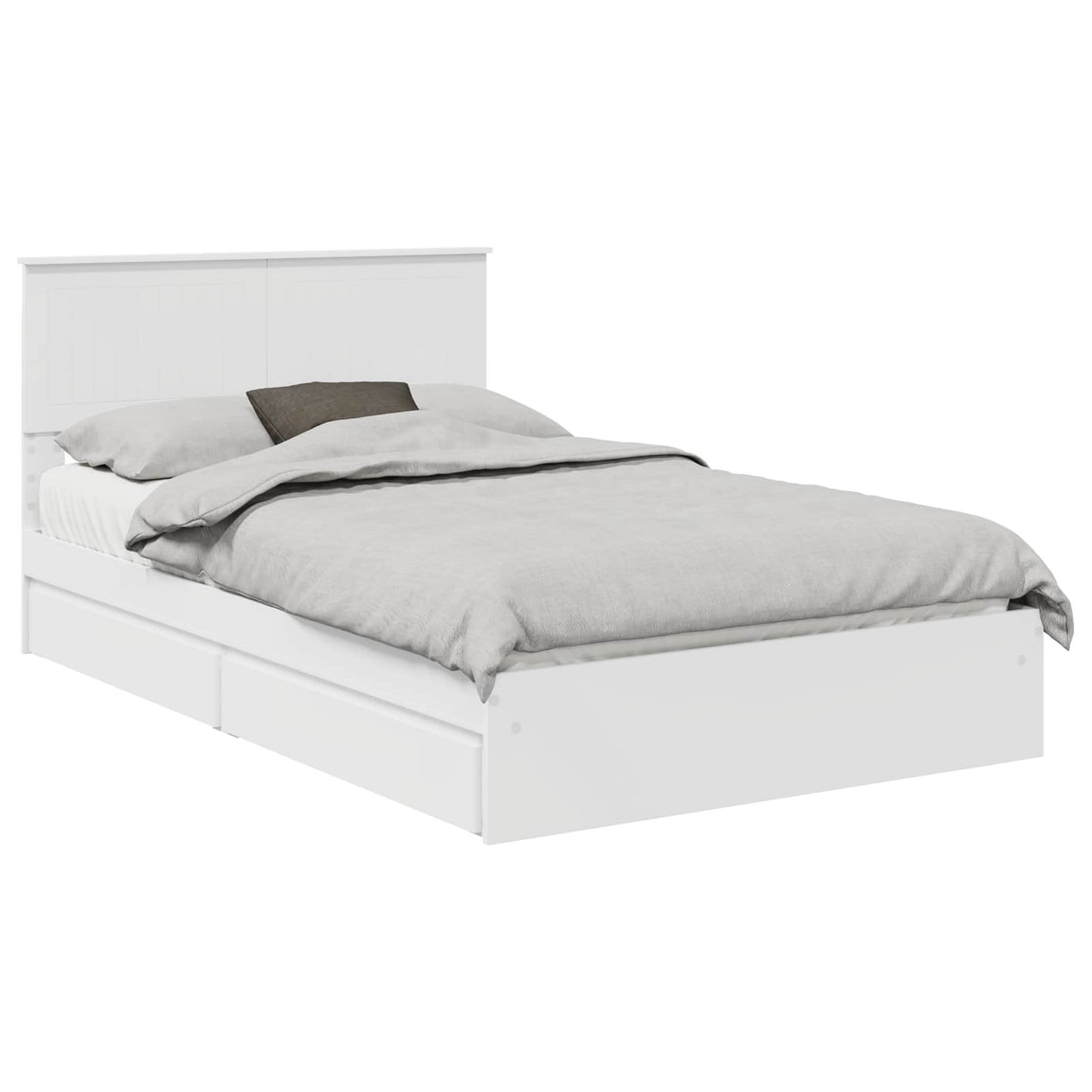 Letto con Contenitore Bianco 120 x 200 cm Legno multistrato