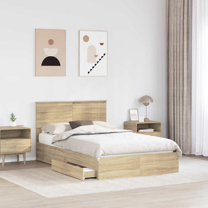 Letto con Contenitore con testiera Rovere Sonoma 120 x 200 cm