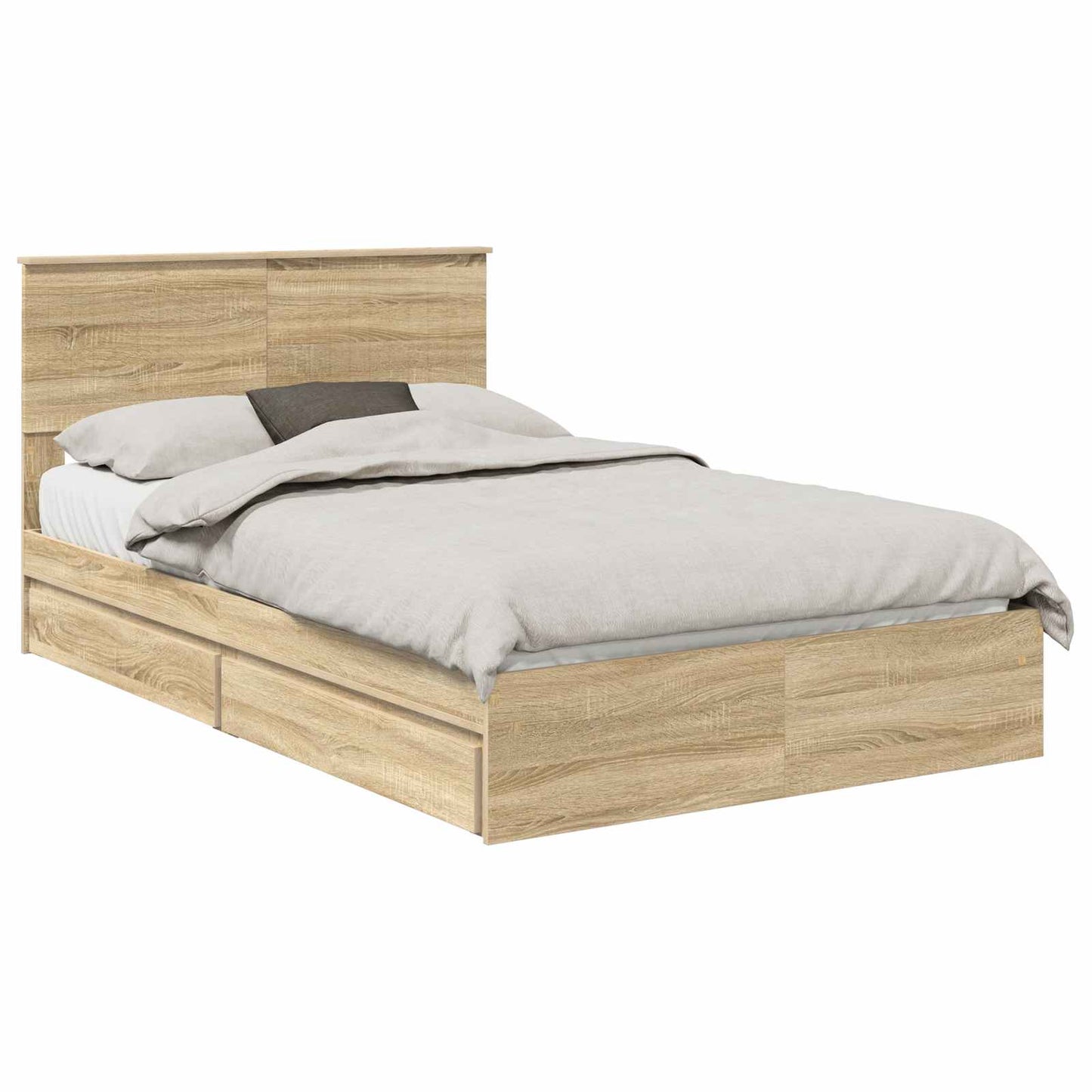 Letto con Contenitore con testiera Rovere Sonoma 120 x 190 cm