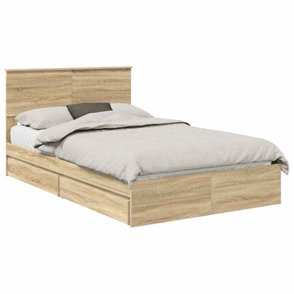Letto con Contenitore con testiera Rovere Sonoma 120 x 190 cm