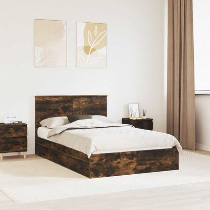 Letto con Contenitore con testiera Rovere fumÃ© 120 x 190 cm