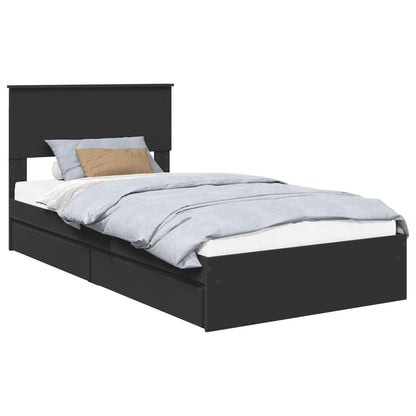 Letto con Contenitore Nero 100 x 200 cm Legno multistrato