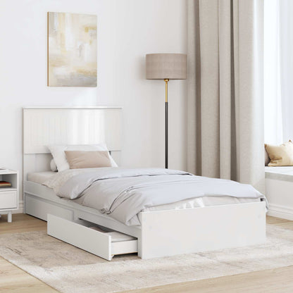 Letto con Contenitore Bianco 90 x 190 cm Legno multistrato