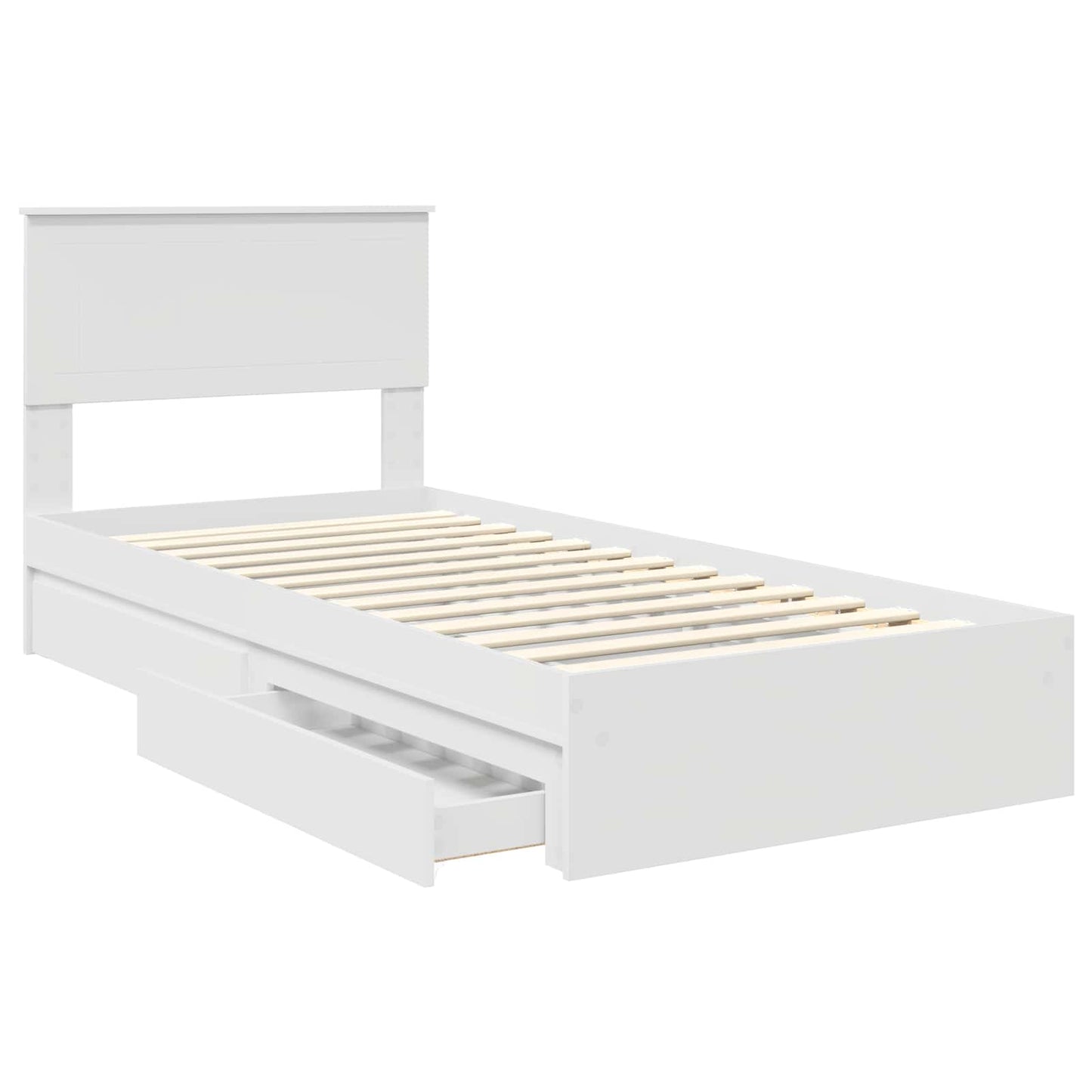 Letto con Contenitore Bianco 90 x 190 cm Legno multistrato