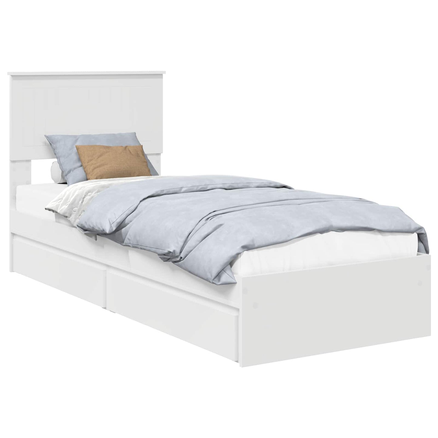 Letto con Contenitore Bianco 75 x 190 cm Legno multistrato