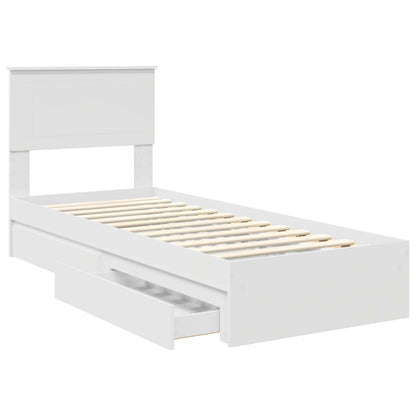 Letto con Contenitore Bianco 75 x 190 cm Legno multistrato