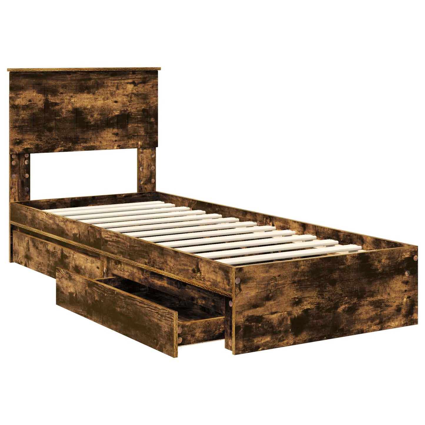 Letto con Contenitore Rovere fumÃƒÂ© 75 x 190 cm Legno multistrato