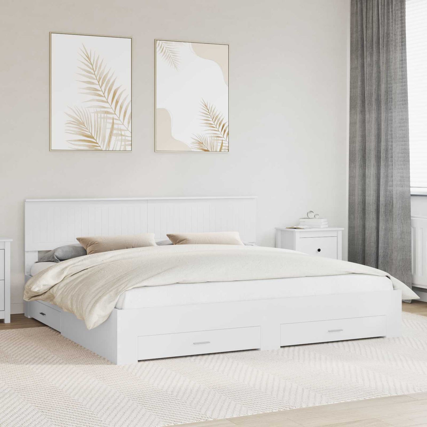 Struttura del letto Bianco 200 x 200 cm Legno multistrato