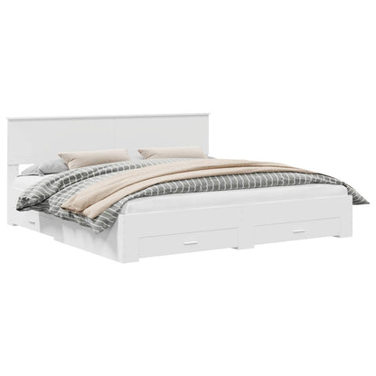 Struttura del letto Bianco 200 x 200 cm Legno multistrato