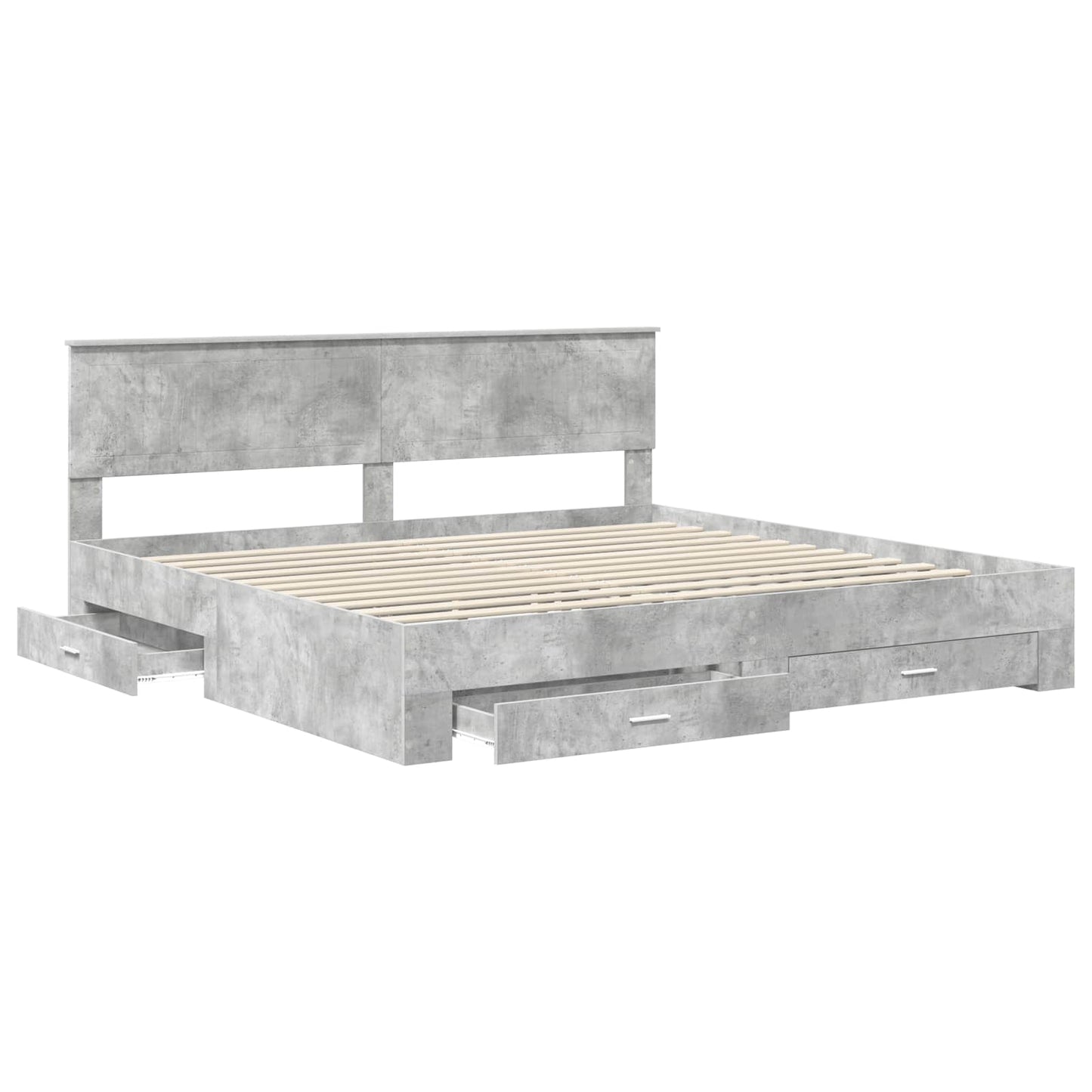 Struttura del letto con testiera Grigio cemento 200 x 200 cm