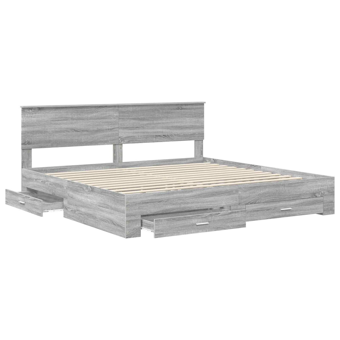 Struttura del letto con testiera Grigio Sonoma 200 x 200 cm
