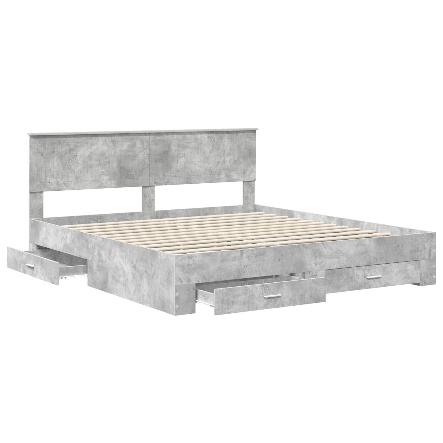 Struttura del letto con testiera Grigio cemento 180 x 200 cm