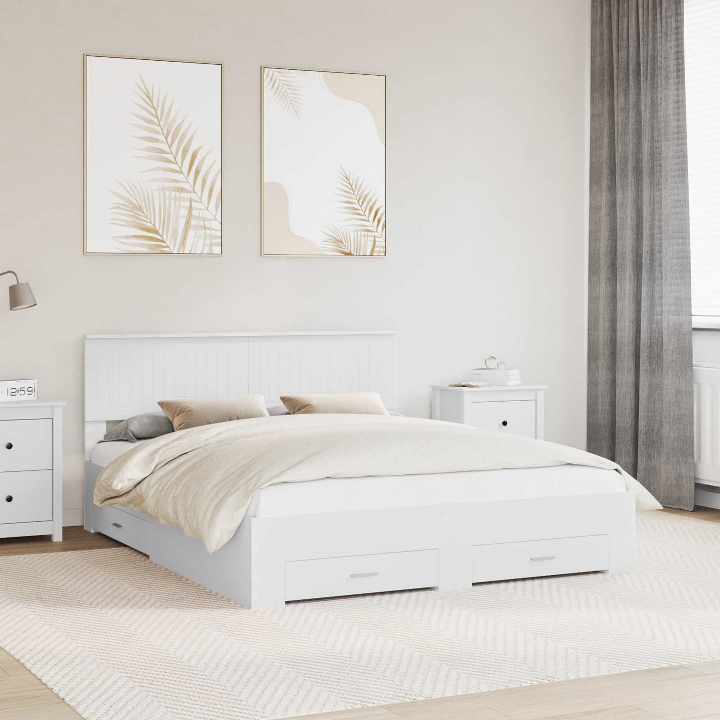 Struttura del letto Bianco 160 x 200 cm Legno multistrato