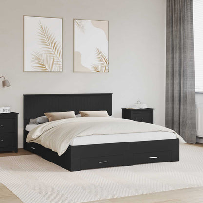 Struttura del letto Nero 160 x 200 cm Legno multistrato