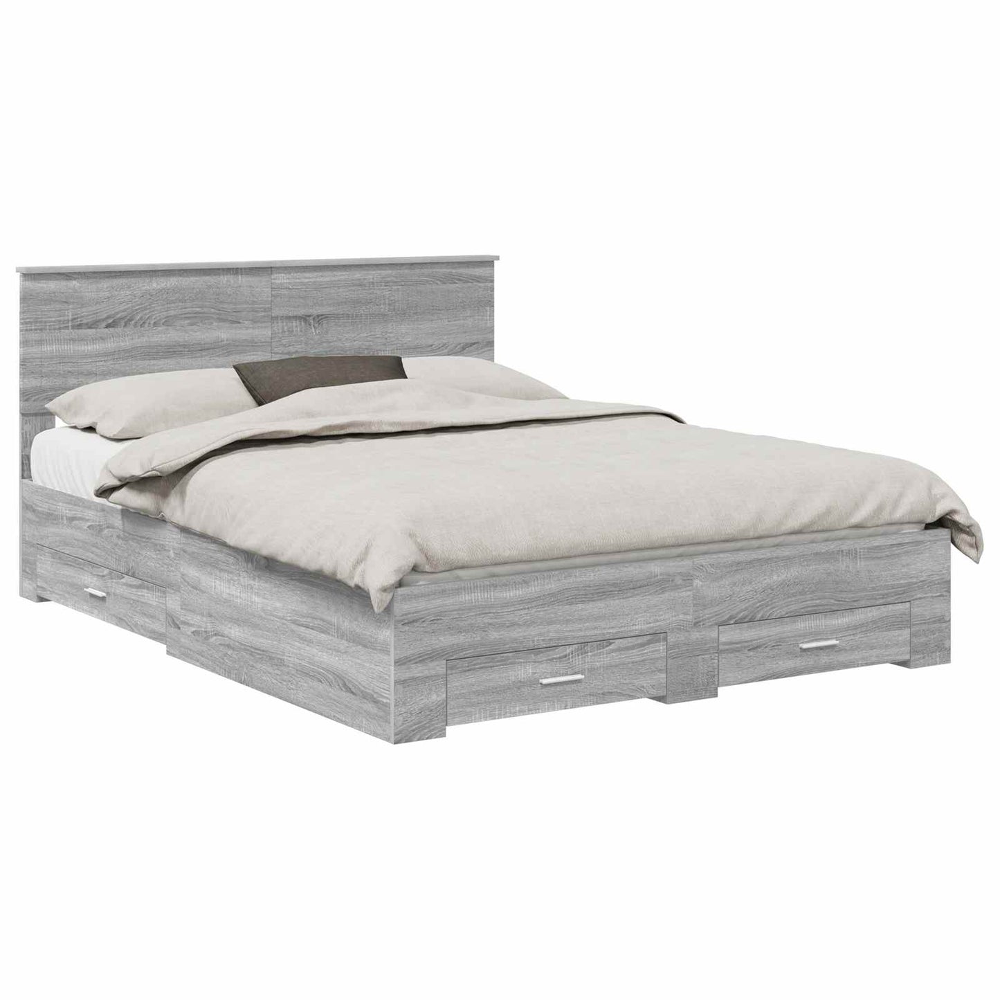 Struttura del letto con testiera Grigio Sonoma 150 x 200 cm