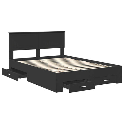 Struttura del letto Nero 140 x 190 cm Legno multistrato