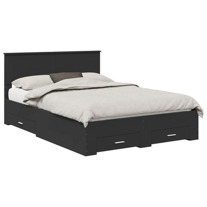 Struttura del letto Nero 135 x 190 cm Legno multistrato